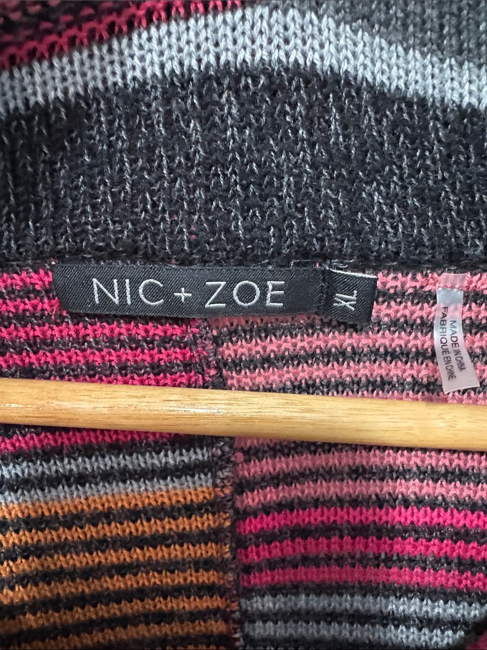 Nic & Zoe Multicolour Stripe Open-Front Sweater - Picture 4 of 9